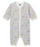 Pijama de bebé sin pies en punto suave para niña gris POUSSIERE/blanco MULTICO