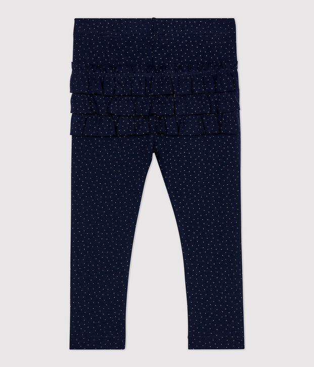 Leggings de algod&oacute;n de beb&eacute;. azul/blanco