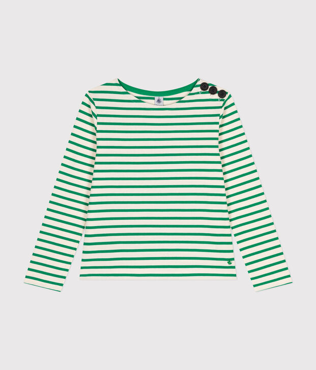 Marinera de algod&oacute;n con botones para mujer crudo/verde