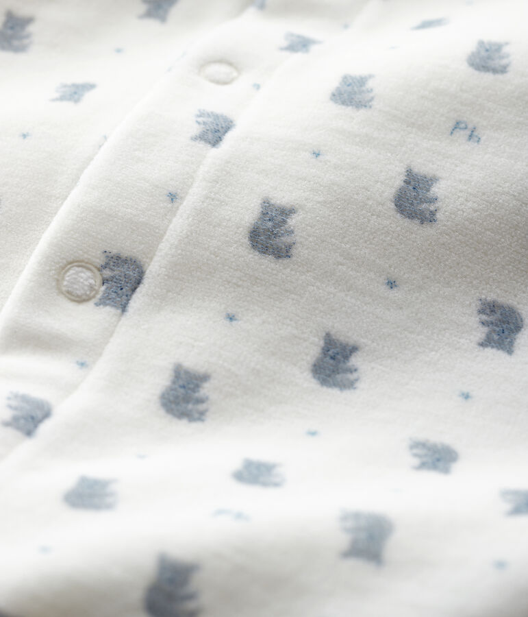 Bodi pijama con estampado de koalas de beb&eacute; de terciopelo de algod&oacute;n org&aacute;nico blanco/multicolor