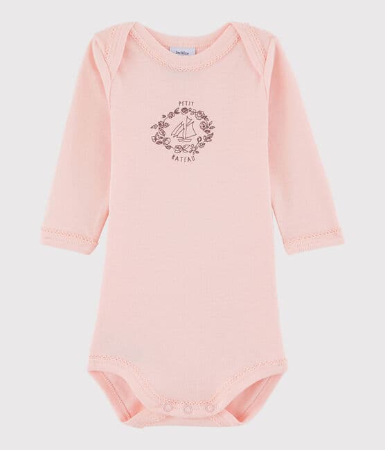 Bodi de manga larga de bebé niña rosa VENUS
