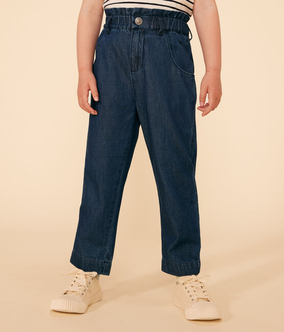 Pantalón vaquero ligero de corte recto para niña azul DENIM