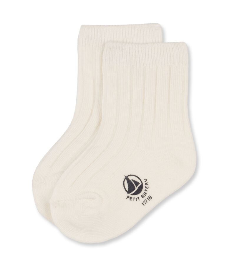 Calcetines de punto para beb&eacute; unisex beige Coquille
