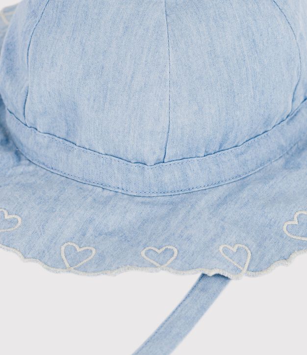 Gorro de chambray para beb&eacute; ni&ntilde;a azul