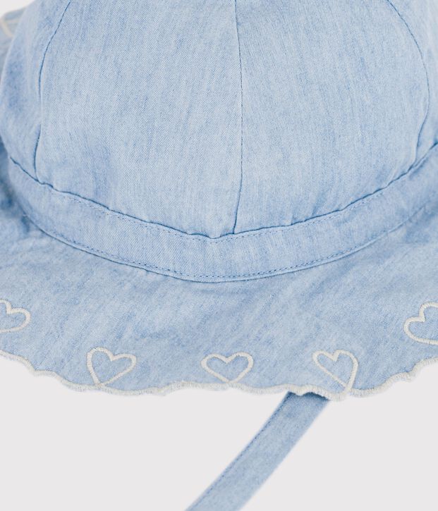 Gorro de chambray para beb&eacute; ni&ntilde;a azul