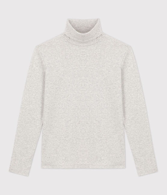 Camiseta L'ICONIQUE con cuello vuelto de algodón ORGÁNICO de mujer gris BELUGA CHINE