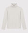 Camiseta L'ICONIQUE con cuello vuelto de algodón ORGÁNICO de mujer gris BELUGA CHINE
