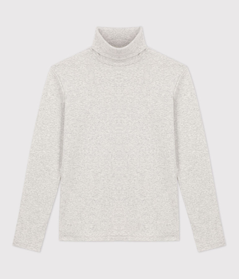 Camiseta L'ICONIQUE con cuello vuelto de algod&oacute;n ORG&Aacute;NICO de mujer gris