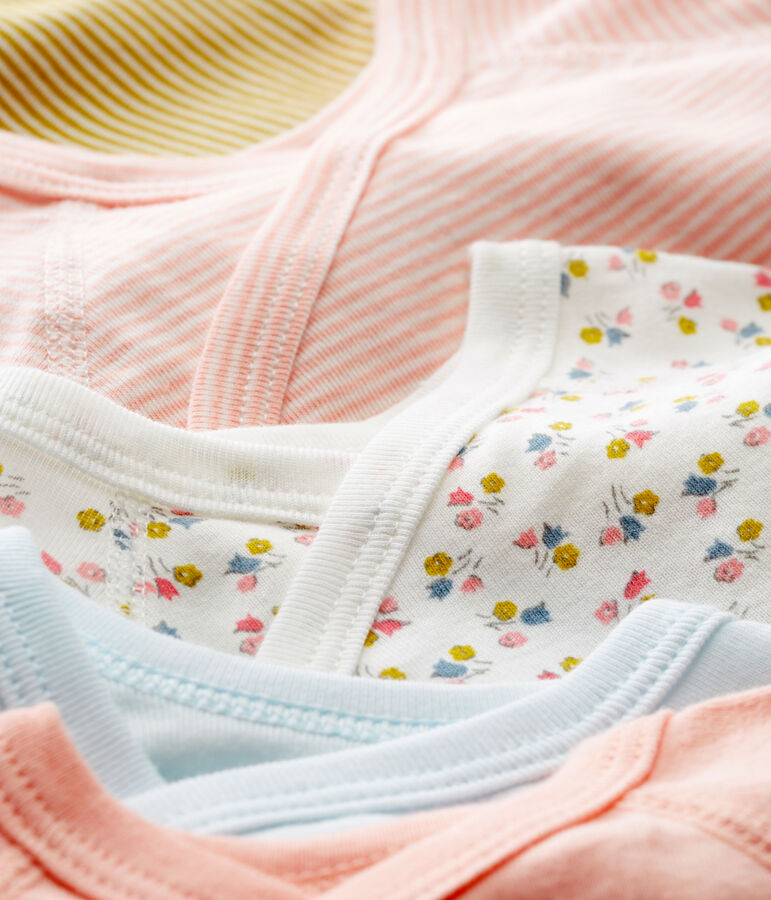 Lote de 5 bodis de nacimiento para beb&eacute; ni&ntilde;a multicolor