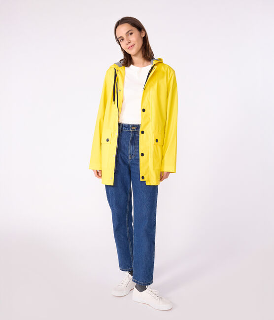 Chubasquero icónico de material reciclado y algodón orgánico amarillo JAUNE