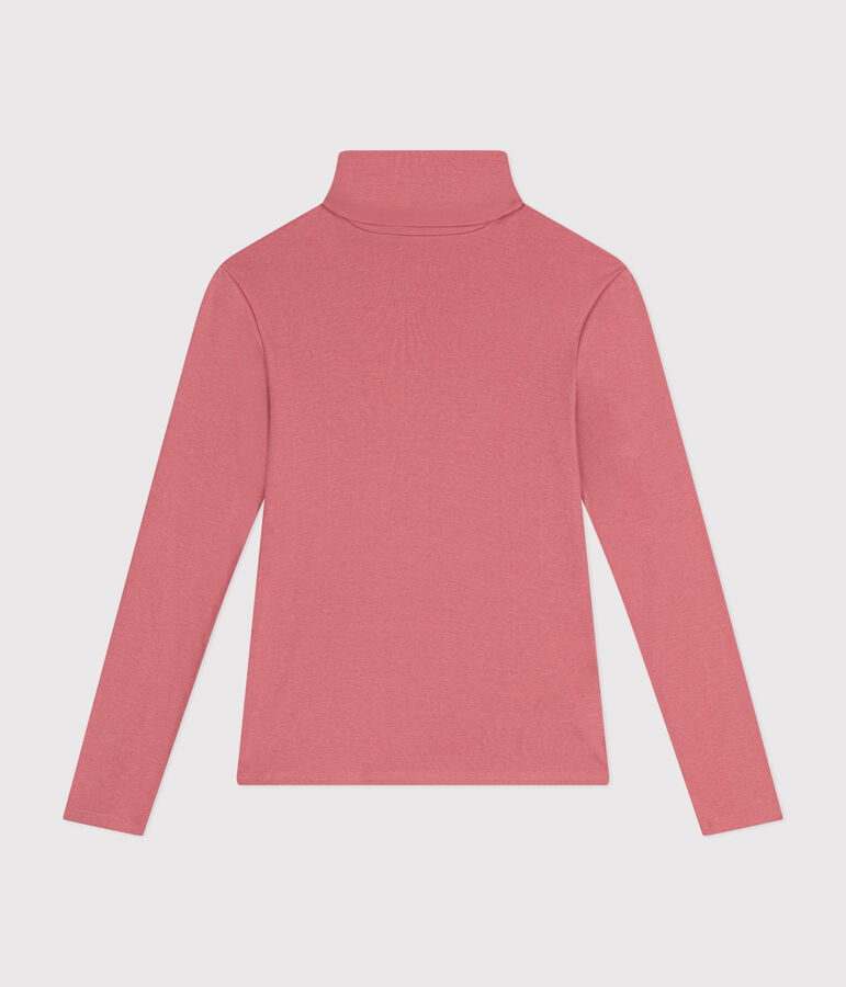 Camiseta Iconique de cuello vuelto de algod&oacute;n para mujer rosa