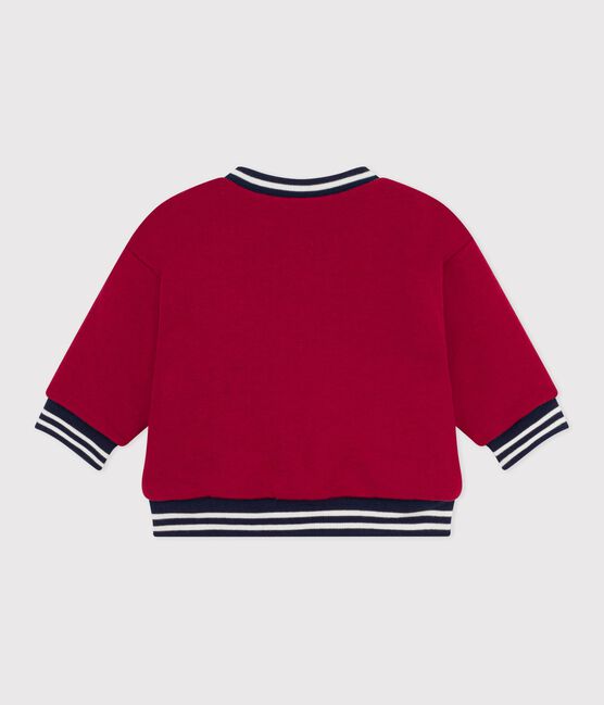 Chaqueta teddy lisa de algodón y borreguito para bebé AMARANTE