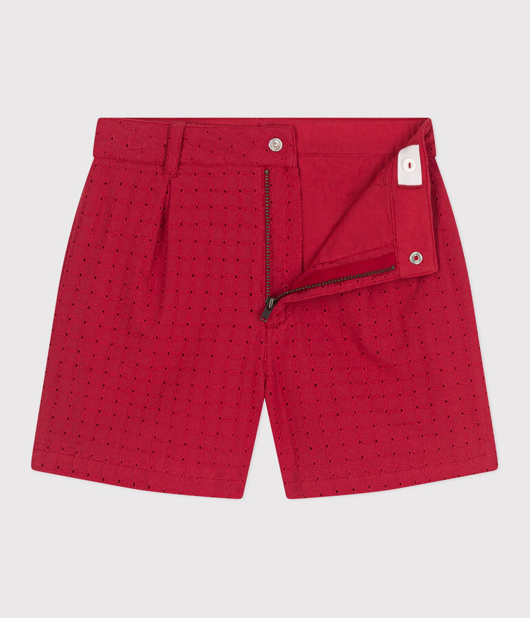 Shorts infantiles de algod&oacute;n rojo