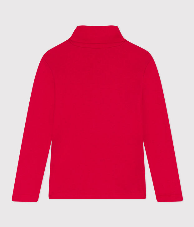 Prenda de cuello cisne de algod&oacute;n de ni&ntilde;a/ni&ntilde;o rojo