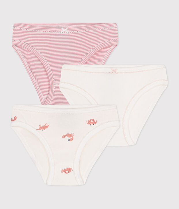 Juego de 3 braguitas infantiles de algod&oacute;n con estampado de cangrejos multicolor