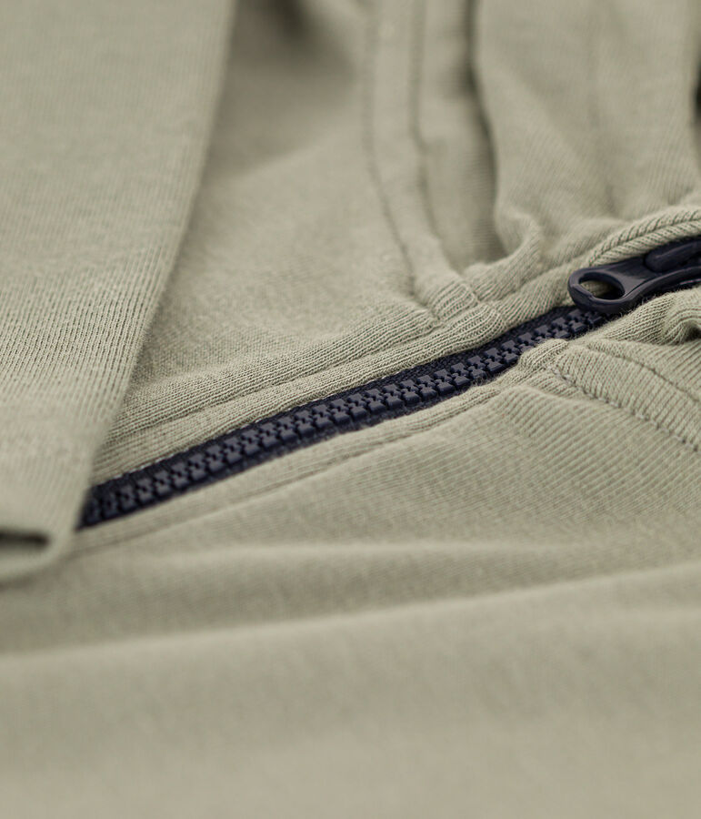 Sudadera con capucha y cremallera de ni&ntilde;o verde MARECAGE