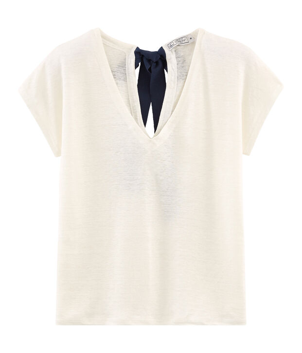 Camiseta de lino para mujer blanco