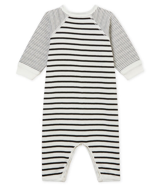 Pijama de bebé sin pies en tejido suave para niño blanco MARSHMALLOW/gris CAPECOD
