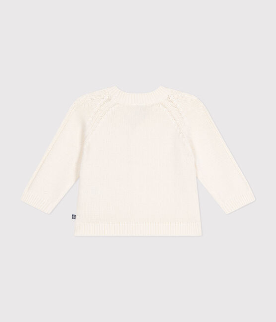 Cárdigan de algodón para bebé blanco MARSHMALLOW