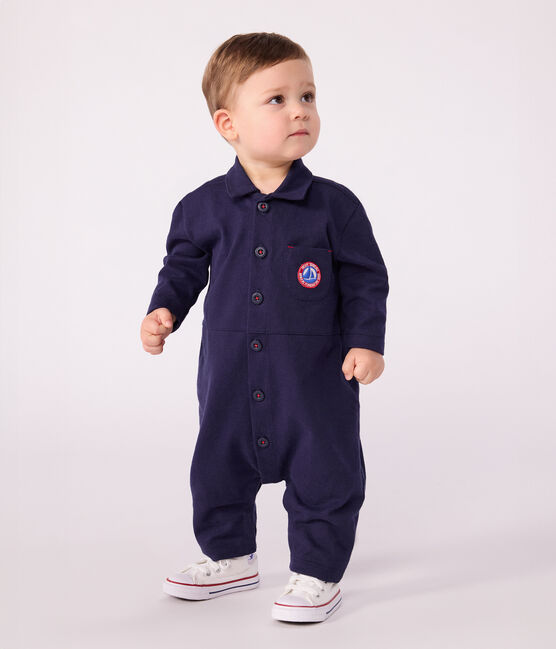 Mono largo estilo «worker» de algodón liso para bebé SOIR