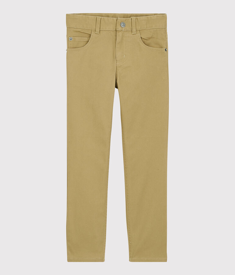 Pantal&oacute;n slim de sarga de ni&ntilde;o beige