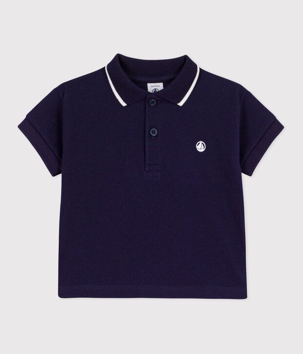 Polo liso de manga corta de algod&oacute;n para beb&eacute; SOIR