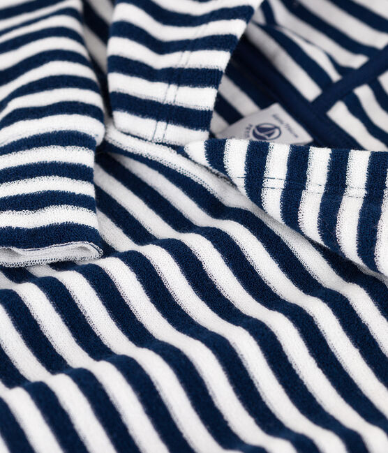 Sudadera a rayas con capucha para niño/niña azul MEDIEVAL/blanco MARSHMALLOW
