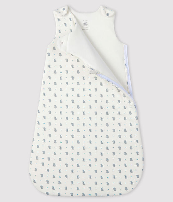 Saco de punto de tejido acanalado para bebé blanco MARSHMALLOW/gris GRIS/ MULTICO