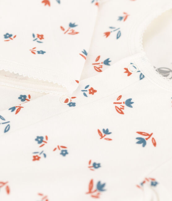 Bodyjama de túbico con flor para bebé blanco MARSHMALLOW/blanco MULTICO