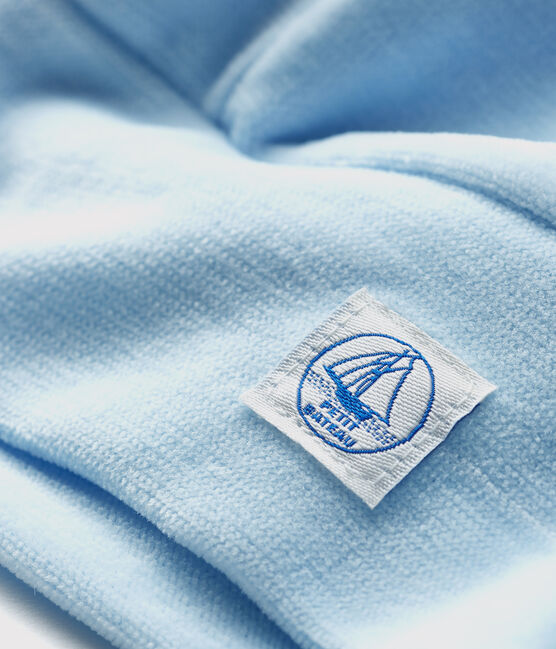Gorro de recién nacido de terciopelo para bebé de algodón orgánico azul TOUDOU