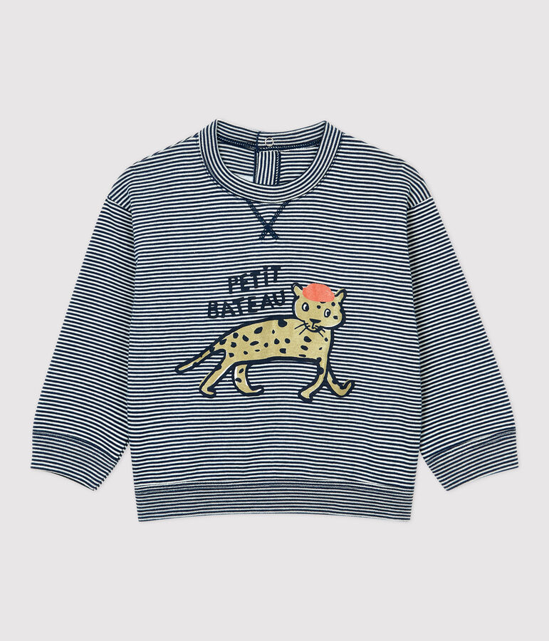 Camiseta de algod&oacute;n de beb&eacute; azul/blanco