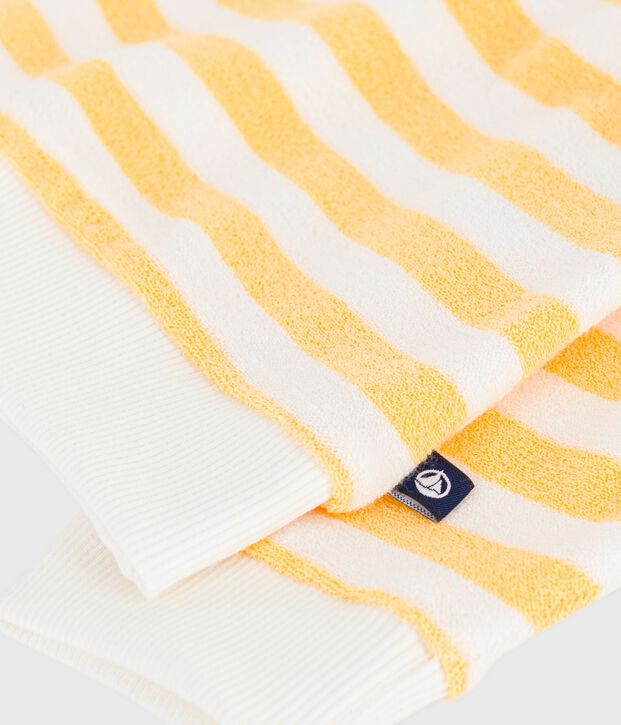 Sudadera de algod&oacute;n a rayas para beb&eacute; amarillo/blanco