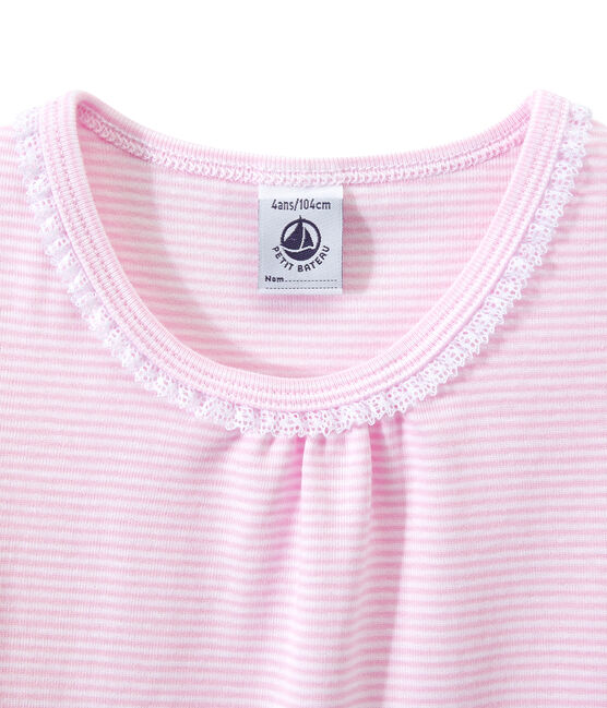 Camisón milrayas para niña rosa BABYLONE/blanco ECUME