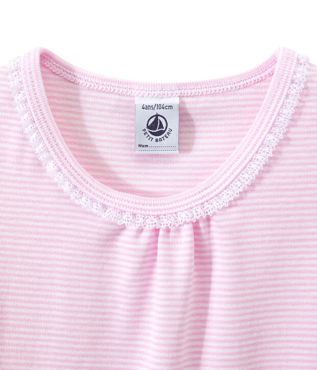 Camis&oacute;n milrayas para ni&ntilde;a rosa/blanco