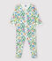 Pijama enterizo de jungla de algodón de bebé blanco MARSHMALLOW/blanco MULTICO