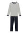Pijama de terciopelo para niño azul SMOKING/beige COQUILLE