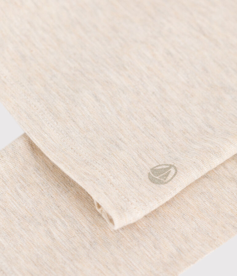 Camiseta Recta de manga larga de punto flameado con cuello de bailarina para mujer beige MONTELIMAR CHINE