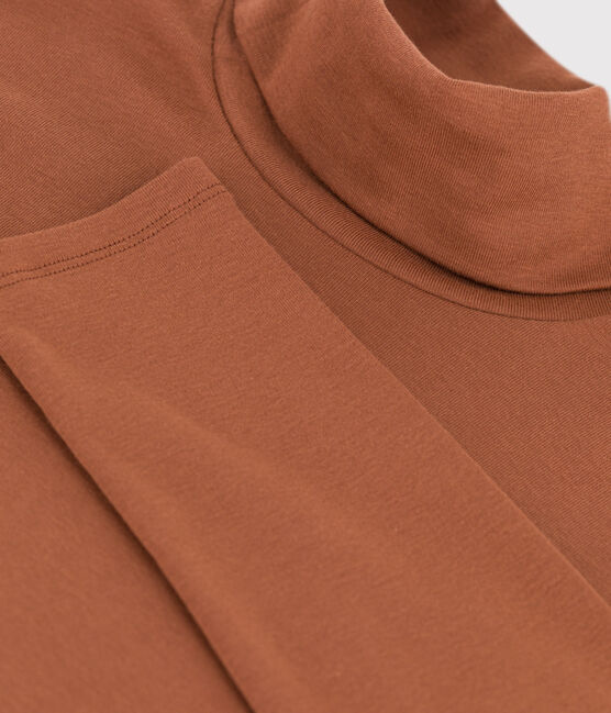 Camiseta de algodón L'ICONIQUE con cuello vuelto para mujer marron CINA