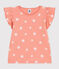 Camiseta infantil de manga corta de algodón con estampado naranja ABRICOT/ MARSHMALLOW