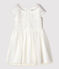 Vestido de celebración de jacquard y tul de niña blanco MARSHMALLOW