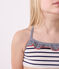 Bikini infantil a rayas blanco MARSHMALLOW/azul MEDIEVAL