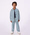 Pantal&oacute;n infantil de algod&oacute;n a rayas azul/blanco