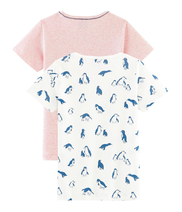 Par de camisetas manga corta para ni&ntilde;a multicolor