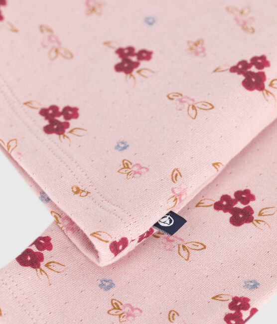 Cárdigan infantil de algodón estampado rosa JOLI/blanco MULTICO