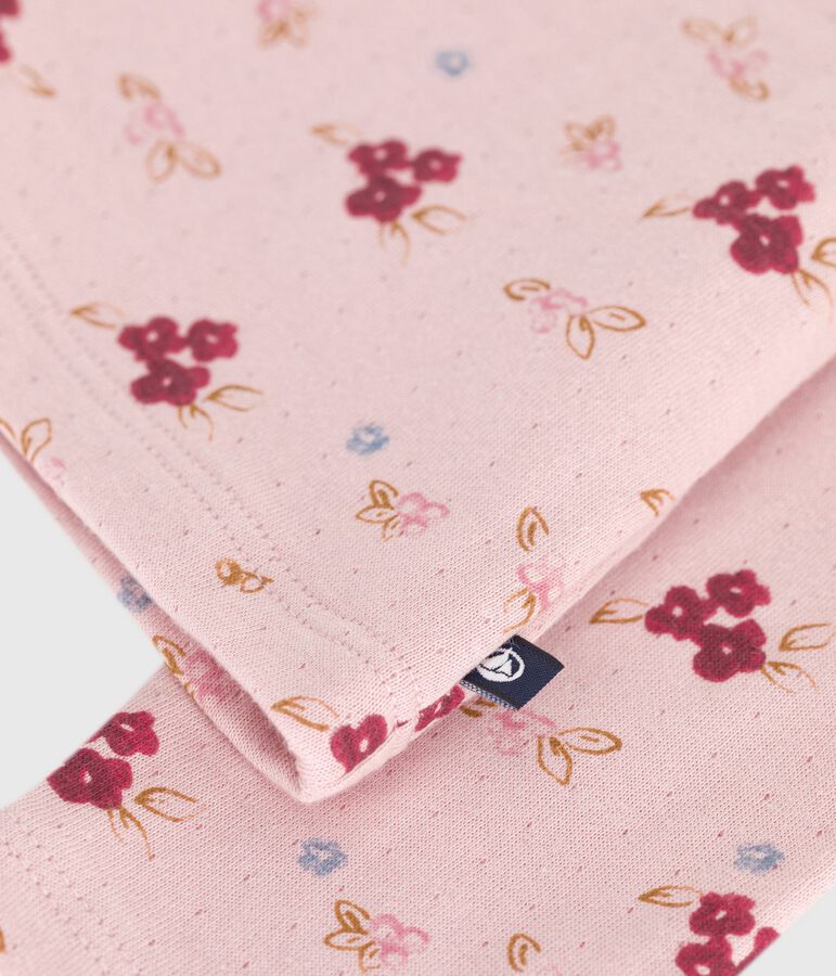 C&aacute;rdigan infantil de algod&oacute;n estampado rosa JOLI/blanco MULTICO