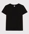 Camiseta LA RECTA de algodón con cuello redondo para mujer negro BLACK
