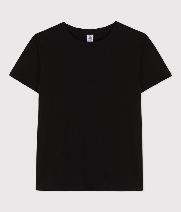 Camiseta LA RECTA de algod&oacute;n con cuello redondo para mujer negro
