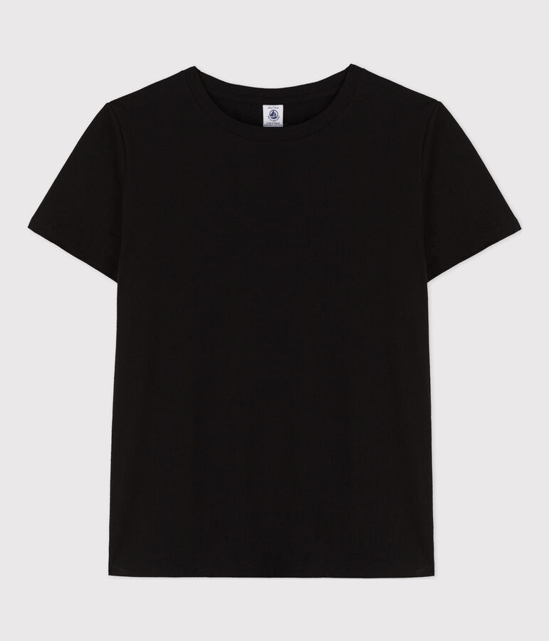 Camiseta LA RECTA de algod&oacute;n con cuello redondo para mujer negro