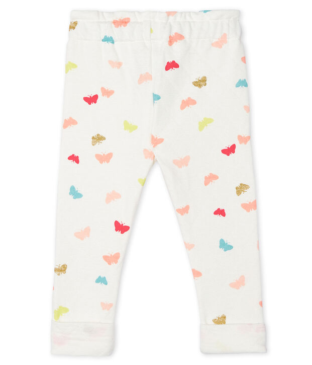 Pantal&oacute;n estampado para beb&eacute; ni&ntilde;a blanco/multicolor