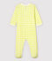 Pijama enterizo de vichy amarillo de algodón de bebé blanco MARSHMALLOW/ SUNNY